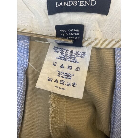 Lands End Shorts Women 10 Tan 7" Inseam Cotton Classic Pockets Chino Fit 2 - Picture 6 of 6
